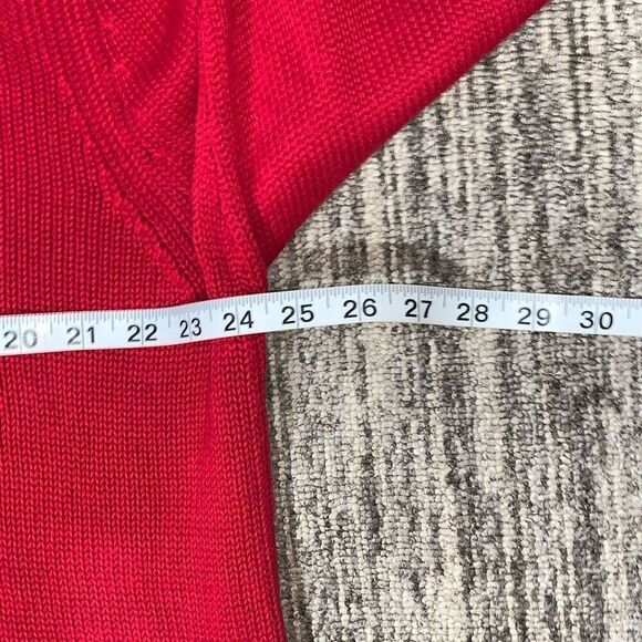Chaps Mens Size XL Quarter Zip Pullover Sweater Red Long Sleeves 100% Cotton - Picture 3 of 5